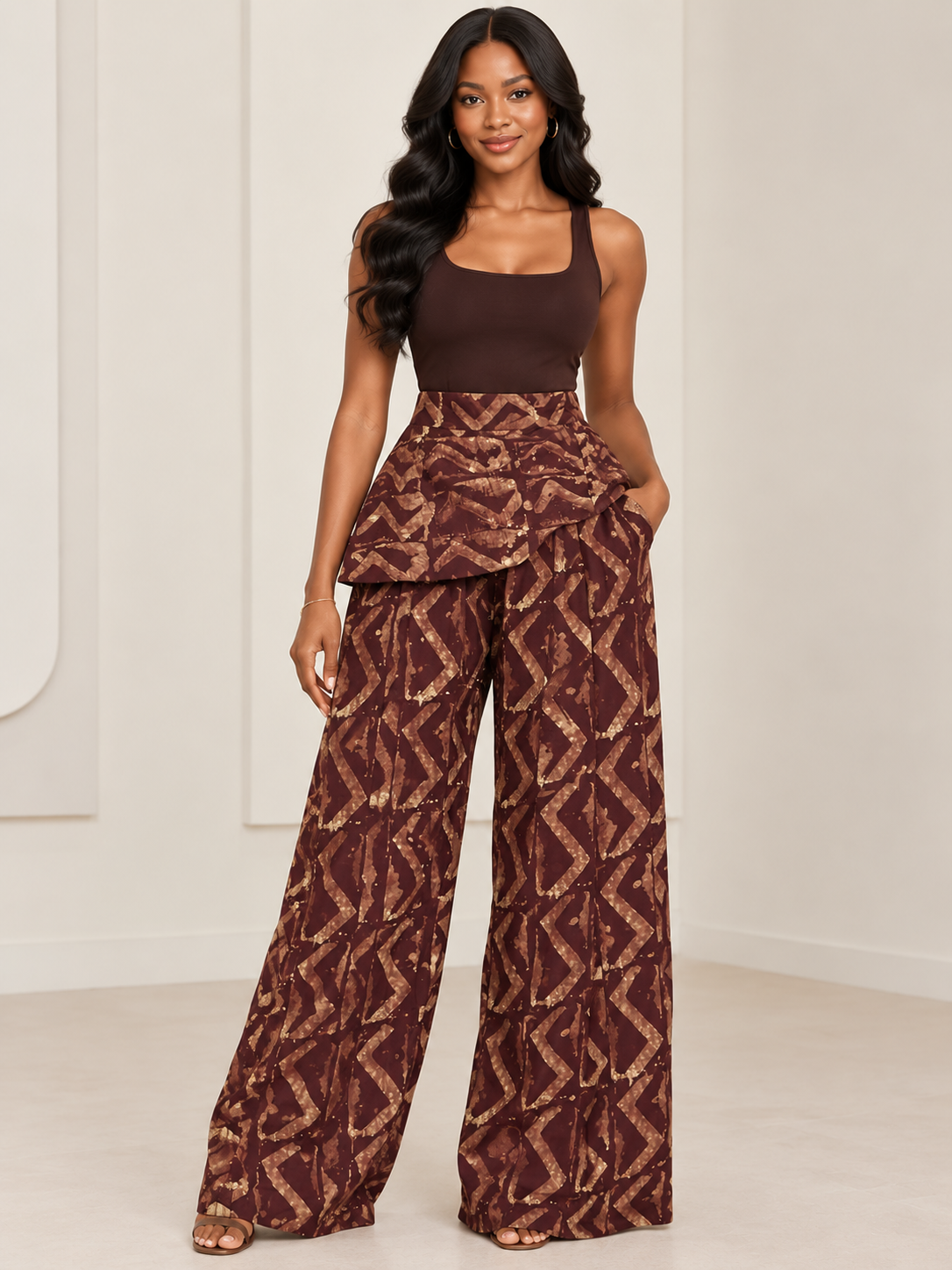 Pantalon Gaëlle Marron