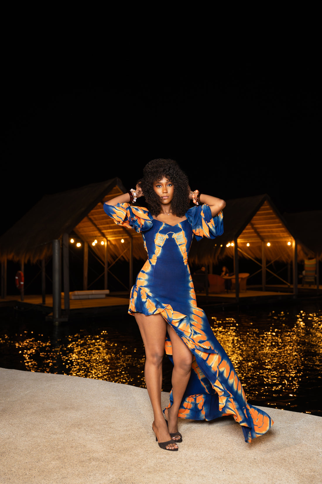 Robe Amy bleu-orange