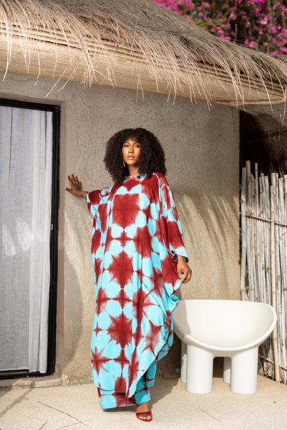Ensemble Mariam Bleu-Bordeau