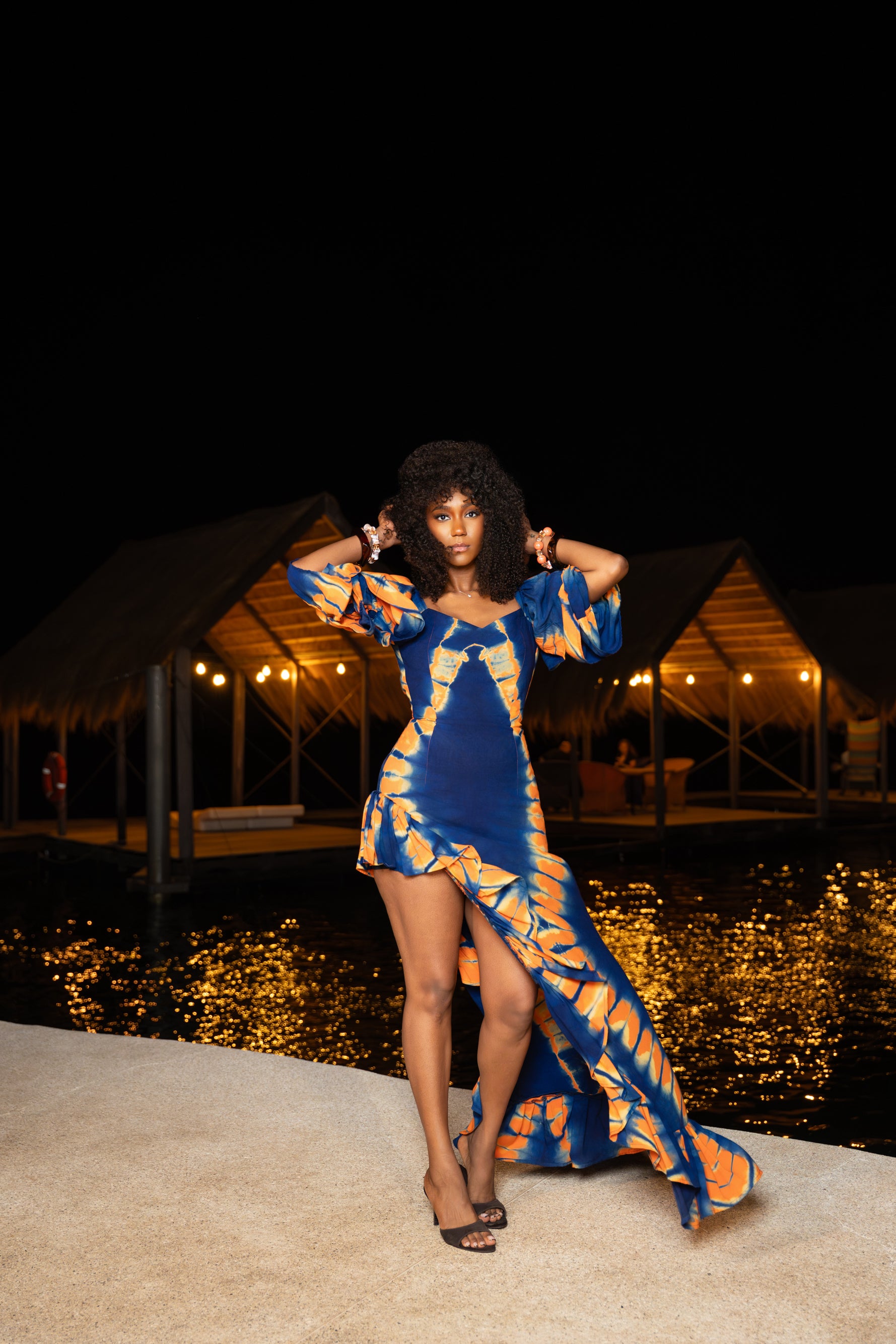 Robe Amy bleu-orange