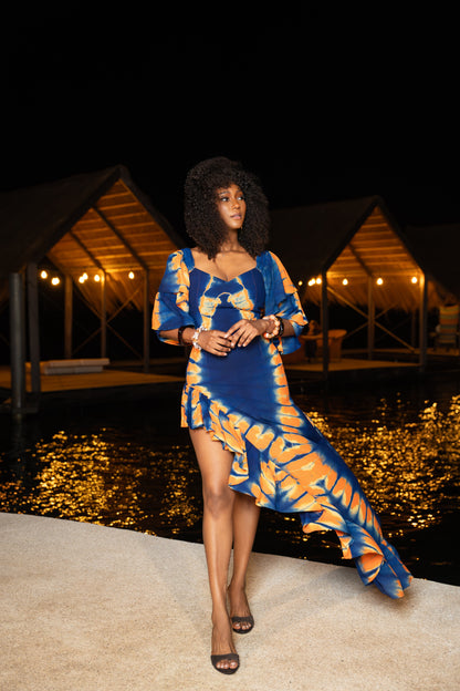 Robe Amy bleu-orange