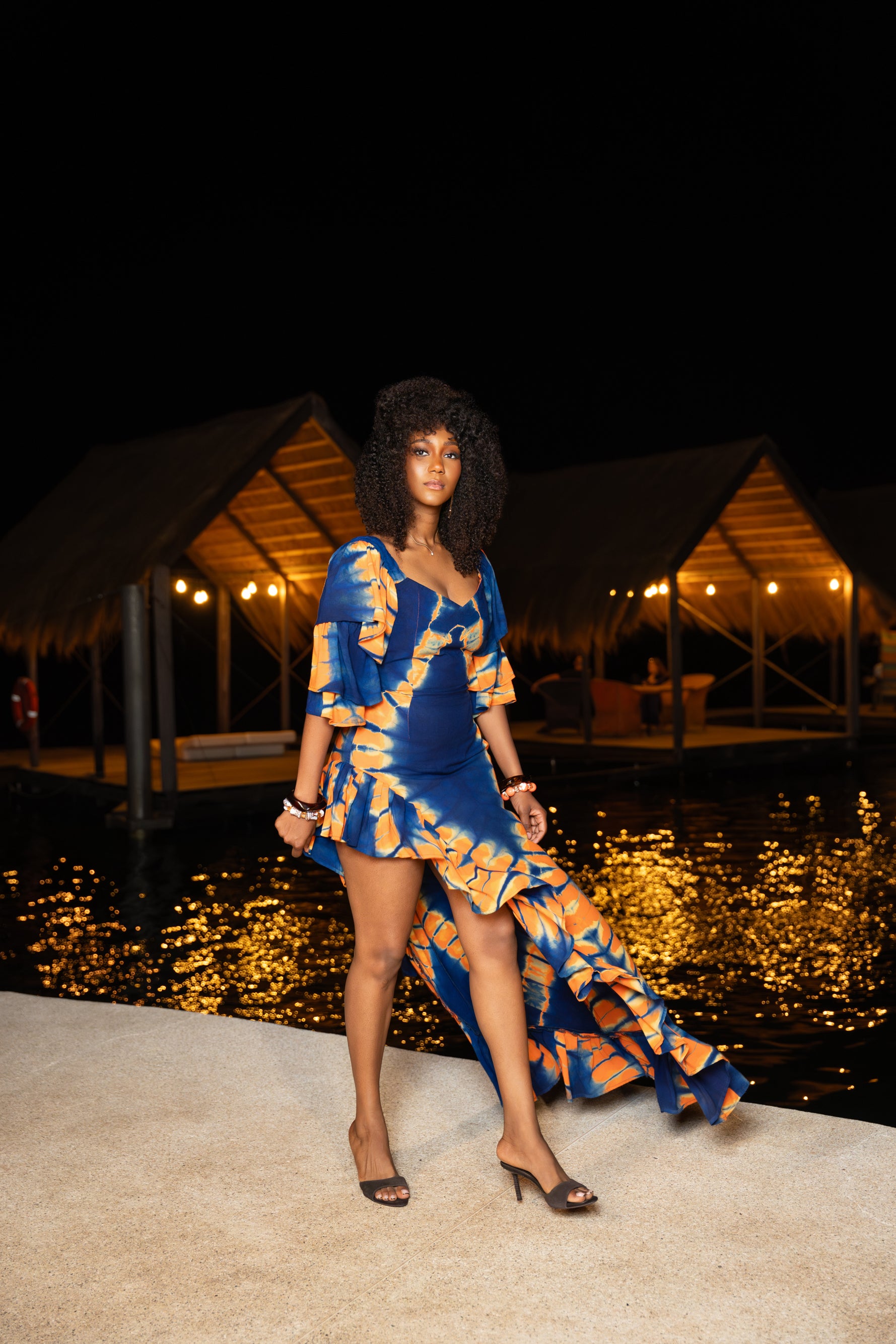 Robe Amy bleu-orange