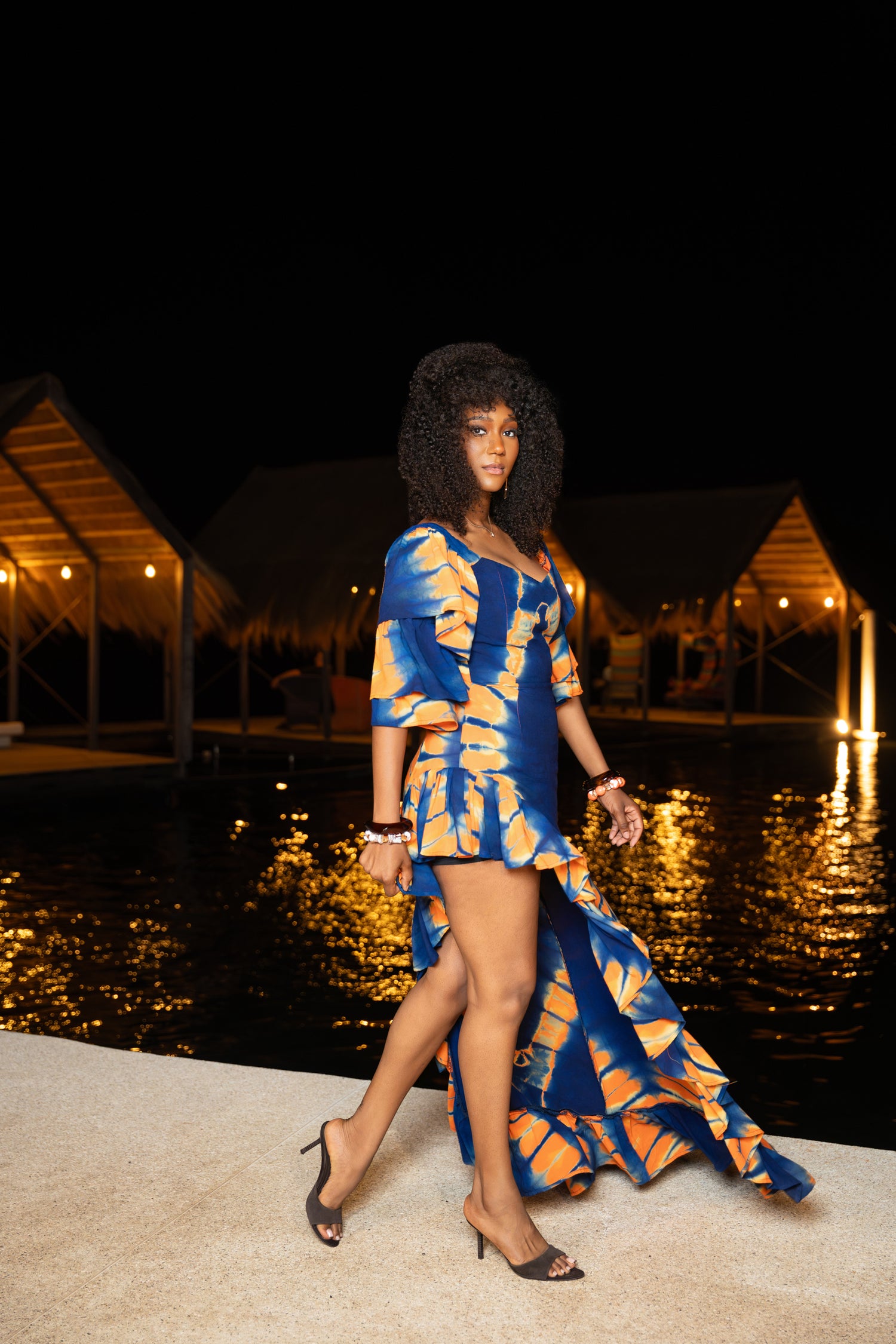 Robe Amy bleu-orange