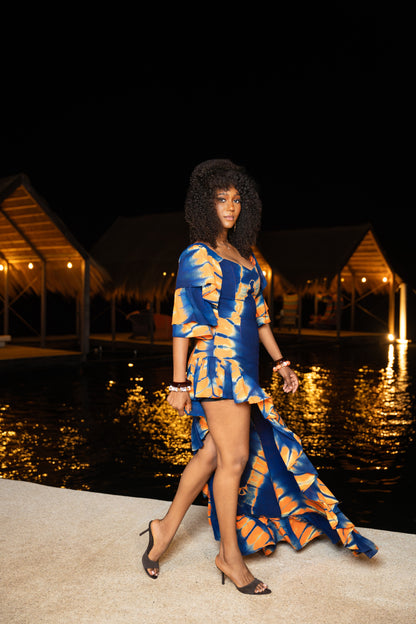 Robe Amy bleu-orange