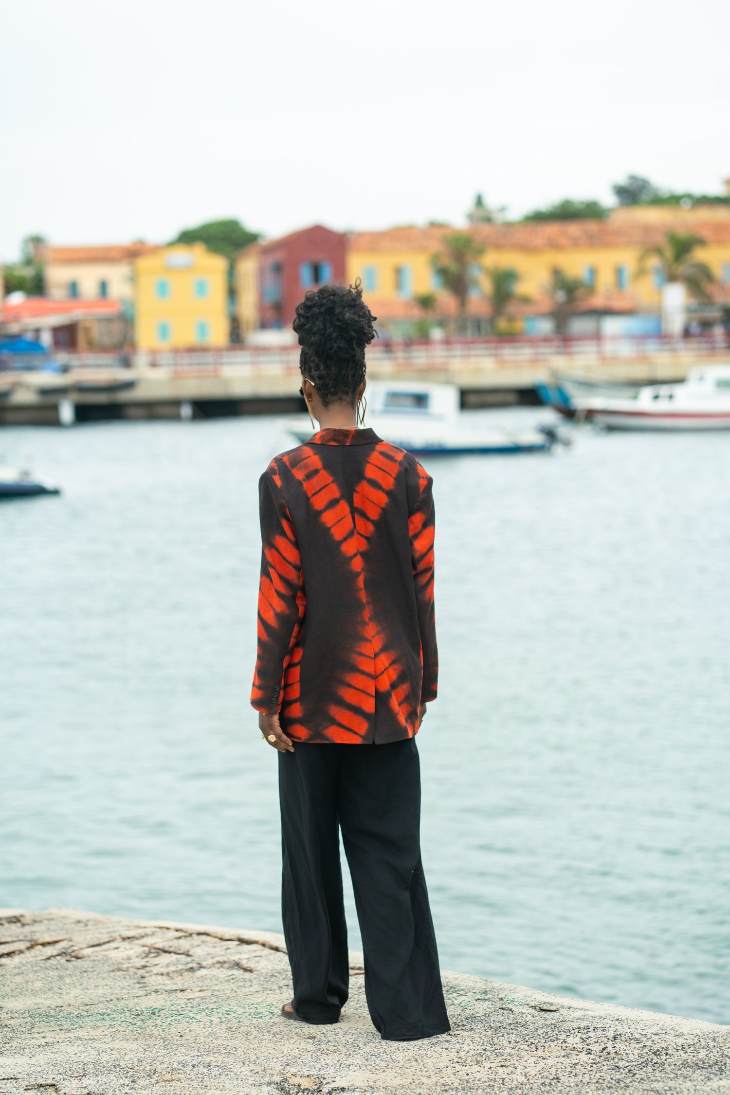 Ensemble Fatoumata orange-noir