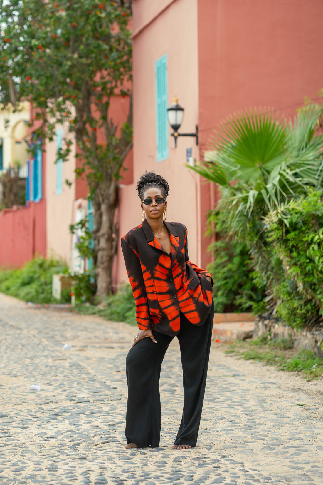 Ensemble Fatoumata orange-noir
